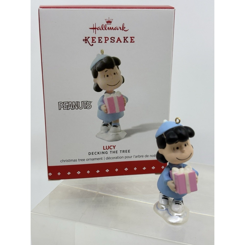 Hallmark Keepsake Peanuts LUCY‎ DECKING THE TREE 2015 Ornament Box